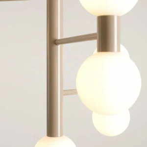 Hot ALDEX Plafonnier Flare 7, beige, à 7 lampes, verre, métal
