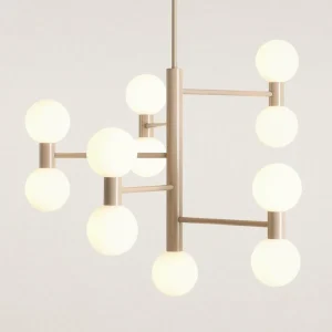 Hot ALDEX Plafonnier Flare 11, beige, à 11 lampes, verre, métal