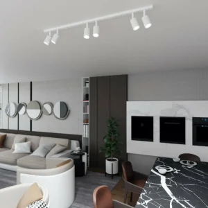 New EMIBIG LIGHTING Plafonnier Flash, blanc, à 6 lampes, métal
