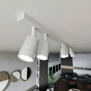 New EMIBIG LIGHTING Plafonnier Flash, blanc, à 6 lampes, métal