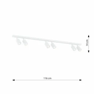 New EMIBIG LIGHTING Plafonnier Flash, blanc, à 6 lampes, métal