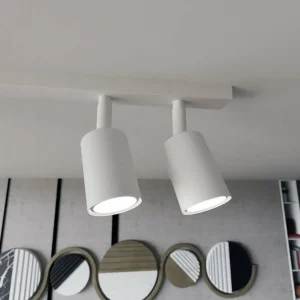 New EMIBIG LIGHTING Plafonnier Flash, blanc, à 6 lampes, métal