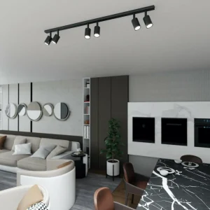 Sale EMIBIG LIGHTING Plafonnier Flash, noir, à 6 lampes, métal
