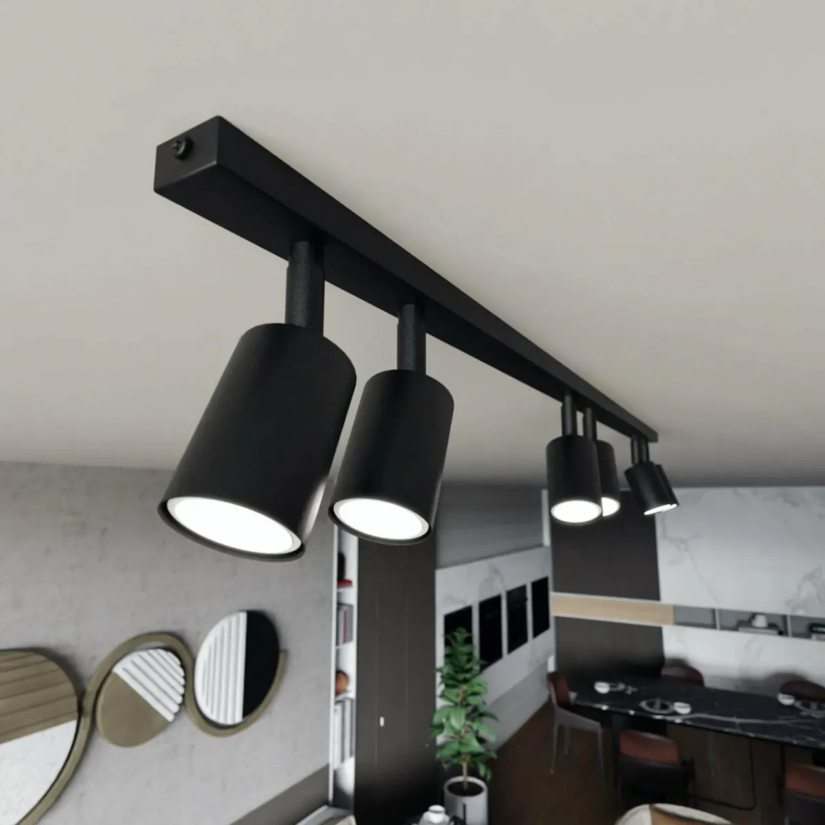 plafonnier_flash_noir___lampes_mtal_1.webp Sale EMIBIG LIGHTING Plafonnier Flash, noir, à 6 lampes, métal