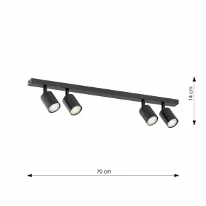 Cheap EMIBIG LIGHTING Plafonnier Flash, noir, 4 lampes, métal