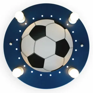 Store Elobra Plafonnier Football, 4 lampes bleu foncé-blanc