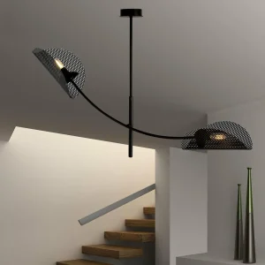 Clearance EMIBIG LIGHTING Plafonnier Gladio, noir, à 2 lampes