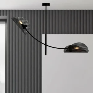 Clearance EMIBIG LIGHTING Plafonnier Gladio, noir, à 2 lampes
