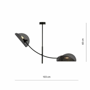 Clearance EMIBIG LIGHTING Plafonnier Gladio, noir, à 2 lampes