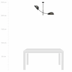Clearance EMIBIG LIGHTING Plafonnier Gladio, noir, à 2 lampes