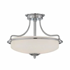 Best QUOIZEL Plafonnier Griffin, Ø 43 cm, chrome