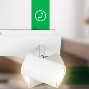 Discount Briloner Plafonnier Isil A, blanc, à 2 lampes, métal, orientable