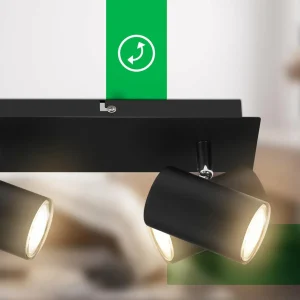 Discount Briloner Plafonnier Isil A, noir, 3 lampes, métal, orientable