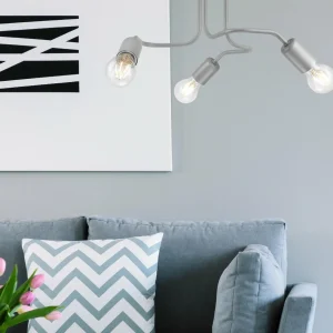 New Lamkur Plafonnier Joiy, étalé, 3 lampes, gris