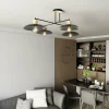 New EMIBIG LIGHTING Plafonnier Kobe à 4 lampes, acier, bois, noir