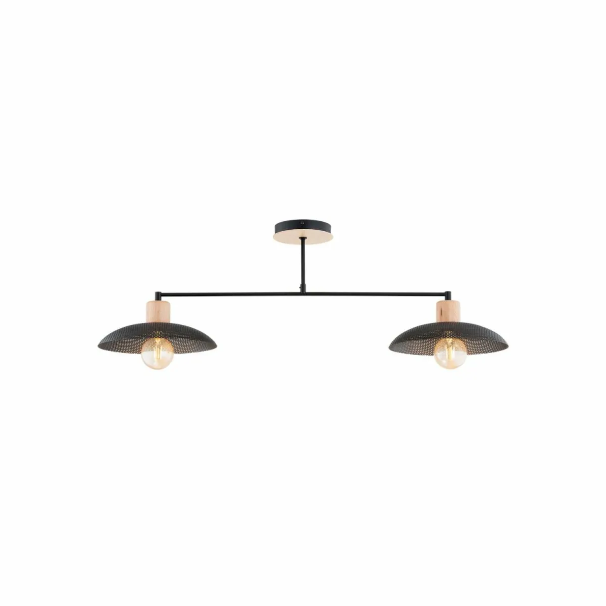 plafonnier_kobe___lampes_acier_bois_noir_2.webp Cheap EMIBIG LIGHTING Plafonnier Kobe, à 2 lampes, acier, bois, noir