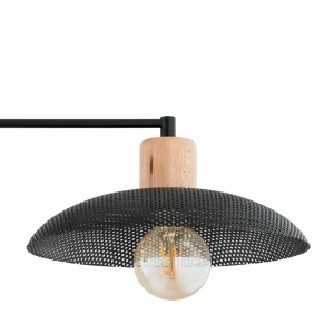 Cheap EMIBIG LIGHTING Plafonnier Kobe, à 2 lampes, acier, bois, noir