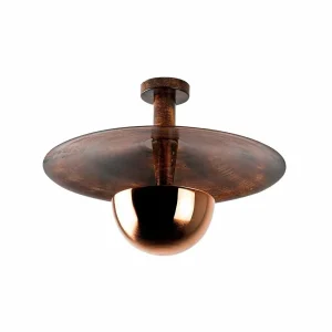 Outlet Opviq Plafonnier Kurt 13355, couleur cuivre, métal, Ø 48 cm