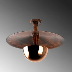 Outlet Opviq Plafonnier Kurt 13355, couleur cuivre, métal, Ø 48 cm