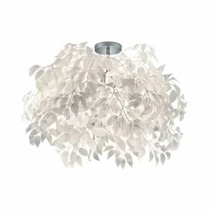 Fashion Reality Leuchten Plafonnier Leavy, chrome/blanc, Ø 70 cm, plastique