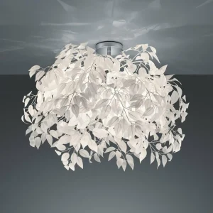Fashion Reality Leuchten Plafonnier Leavy, chrome/blanc, Ø 70 cm, plastique