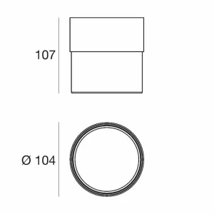 New Linea Light Plafonnier LED Crumb, blanc, Ø 10,4 cm, fer, verre