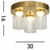 Best Sale Searchlight Plafonnier LED Highball, couleur laiton, IP44, verre
