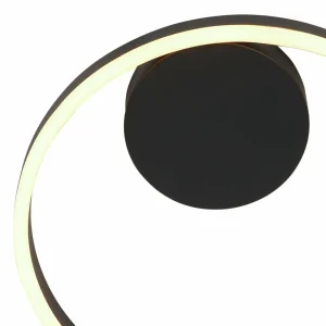 Outlet Steinhauer Plafonnier LED Mykty, noir, forme anneau, métal