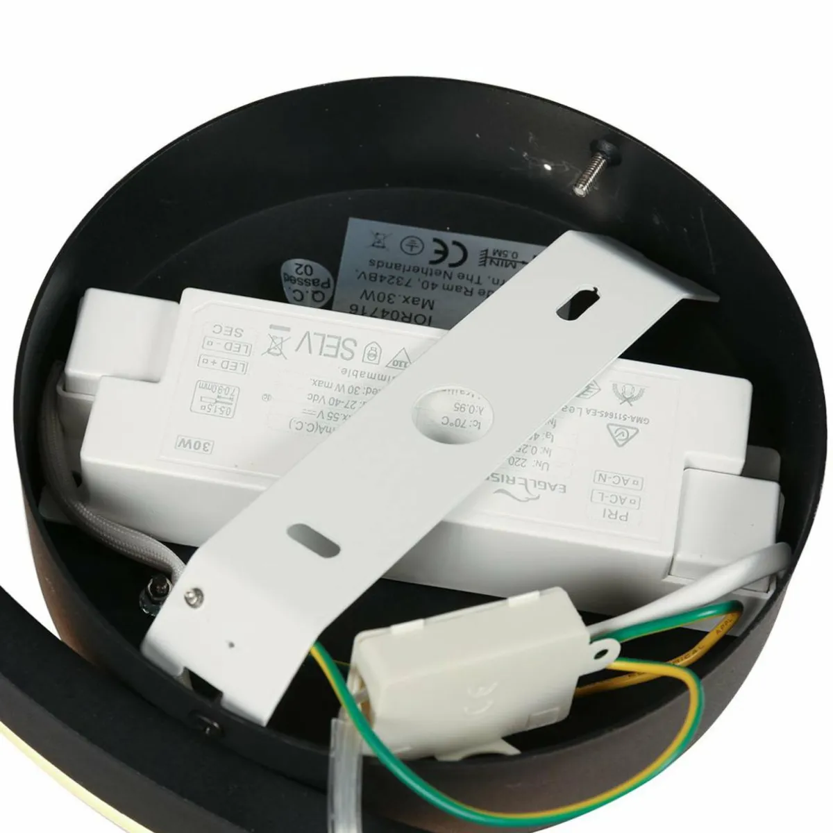 plafonnier_led_mykty_noir_forme_anneau_mtal_3.webp Outlet Steinhauer Plafonnier LED Mykty, noir, forme anneau, métal