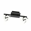 Store FISCHER & HONSEL Plafonnier LED Ray, 34 cm, à 2 lampes, noir, métal