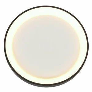 Fashion Steinhauer Plafonnier LED Ringlede, noir, hauteur 6 cm, Ø 38 cm
