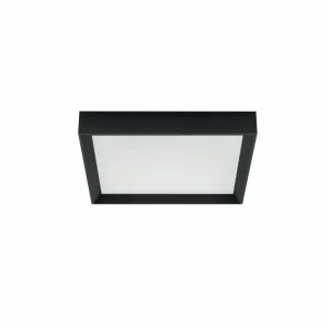 Outlet Linea Light Plafonnier LED Tara Q, 40 x 40 cm, noir, 3.000 K, aluminium