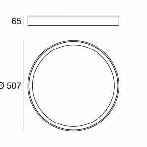 Flash Sale Linea Light Plafonnier LED Tara R, Ø 50,7 cm, noir, aluminium, 3.000 K