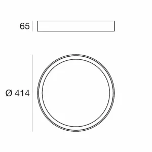 Discount Linea Light Plafonnier LED Tara R, Ø 41,4 cm, noir, aluminium, 3.000 K