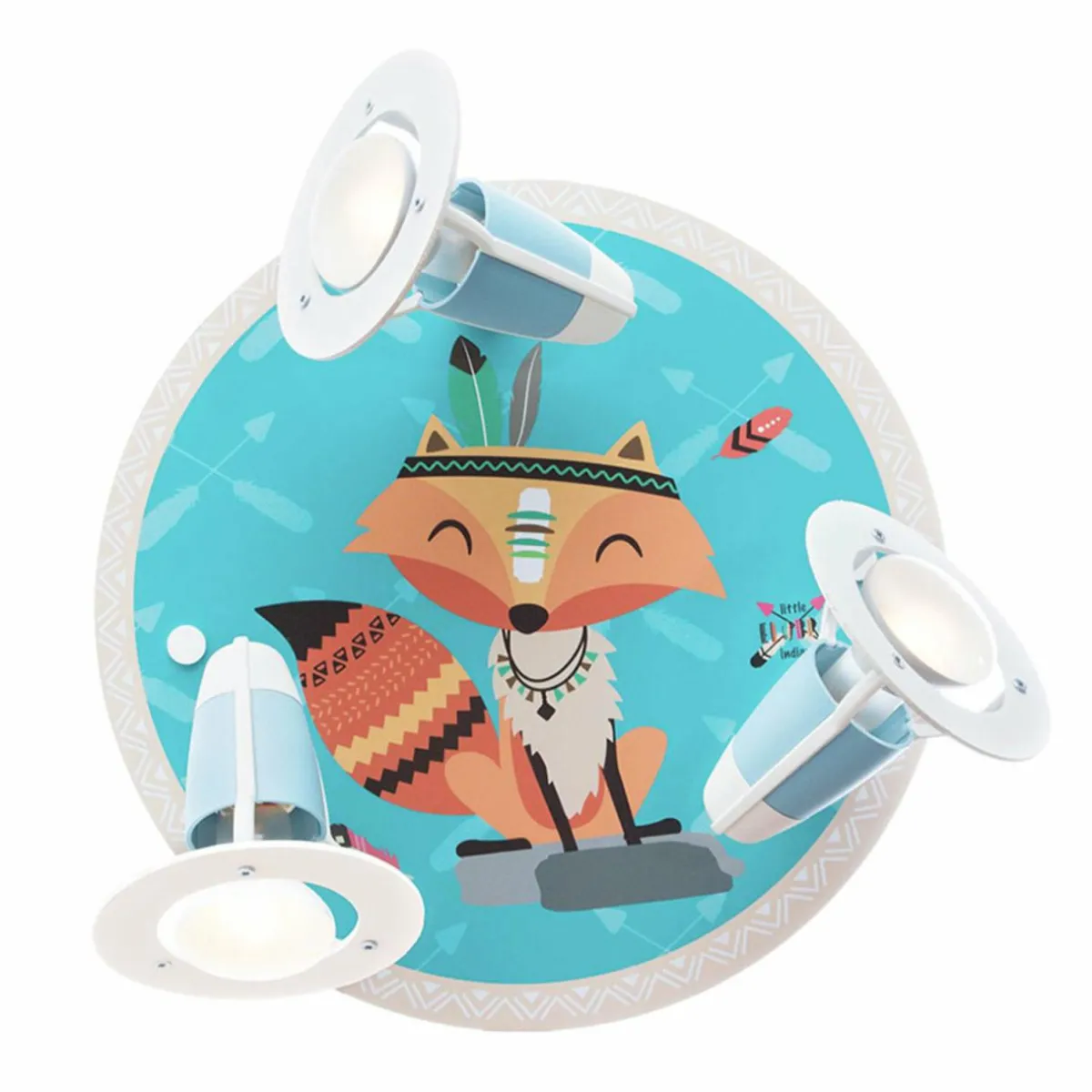 plafonnier_little_indians_renard_filip_turquoise_0.webp Flash Sale Elobra Plafonnier Little Indians, renard Filip, turquoise