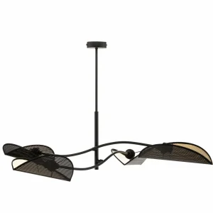 Online EMIBIG LIGHTING Plafonnier Lotus, noir/doré, à 4 lampes