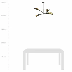 Online EMIBIG LIGHTING Plafonnier Lotus, noir/doré, à 4 lampes