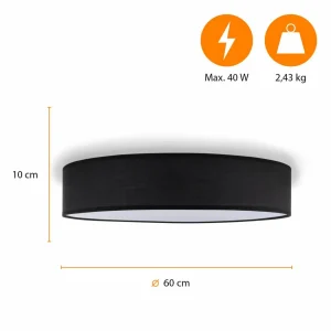 Outlet Smartwares Plafonnier Mia, noir, Ø 60 cm