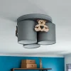 Flash Sale Eko-Light Plafonnier Mis, gris avec ours en bois, à 3 lampes