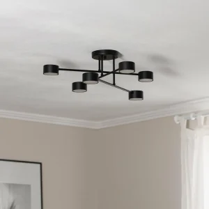 Discount EMIBIG LIGHTING Plafonnier Modus 6, acier, à 6 lampes, GX53, noir