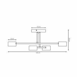 Best EMIBIG LIGHTING Plafonnier Modus 4, acier, à 4 lampes, GX53, noir