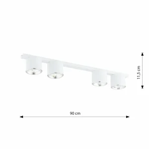Fashion EMIBIG LIGHTING Plafonnier Nano, blanc, à 4 lampes, métal