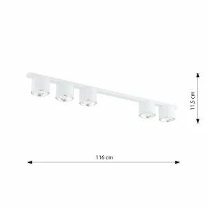 New EMIBIG LIGHTING Plafonnier Nano, blanc, à 5 lampes, métal