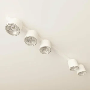 New EMIBIG LIGHTING Plafonnier Nano, blanc, à 5 lampes, métal