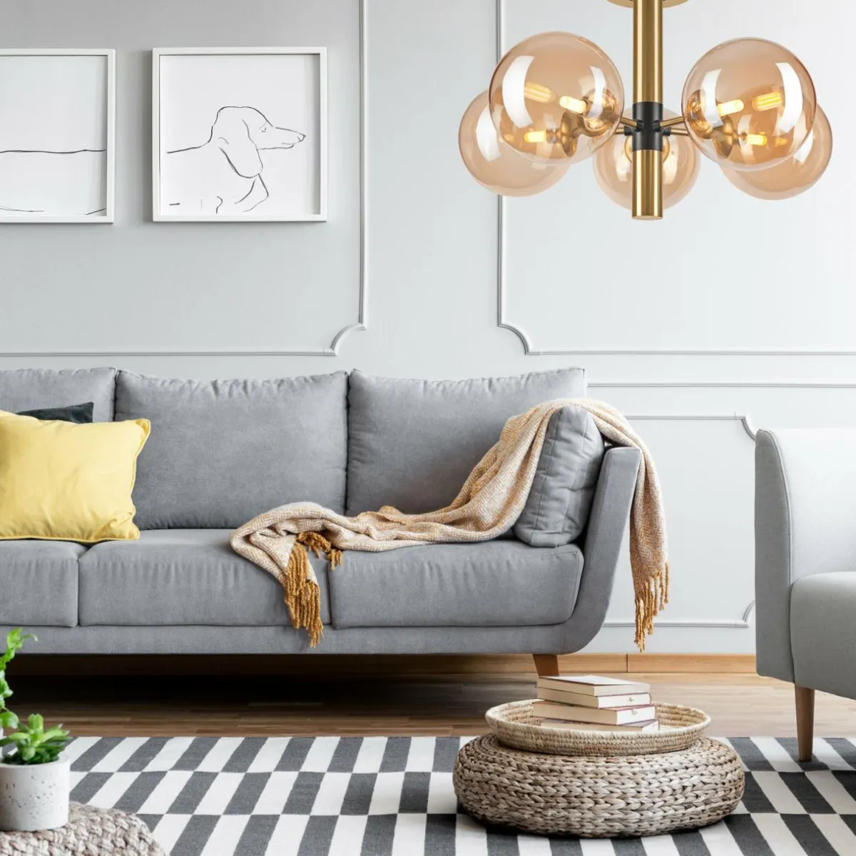 plafonnier_natalia___lampes_verre_or_0-1.webp Best Sale Lamkur Lighting Plafonnier Natalia, à 5 lampes, verre, or
