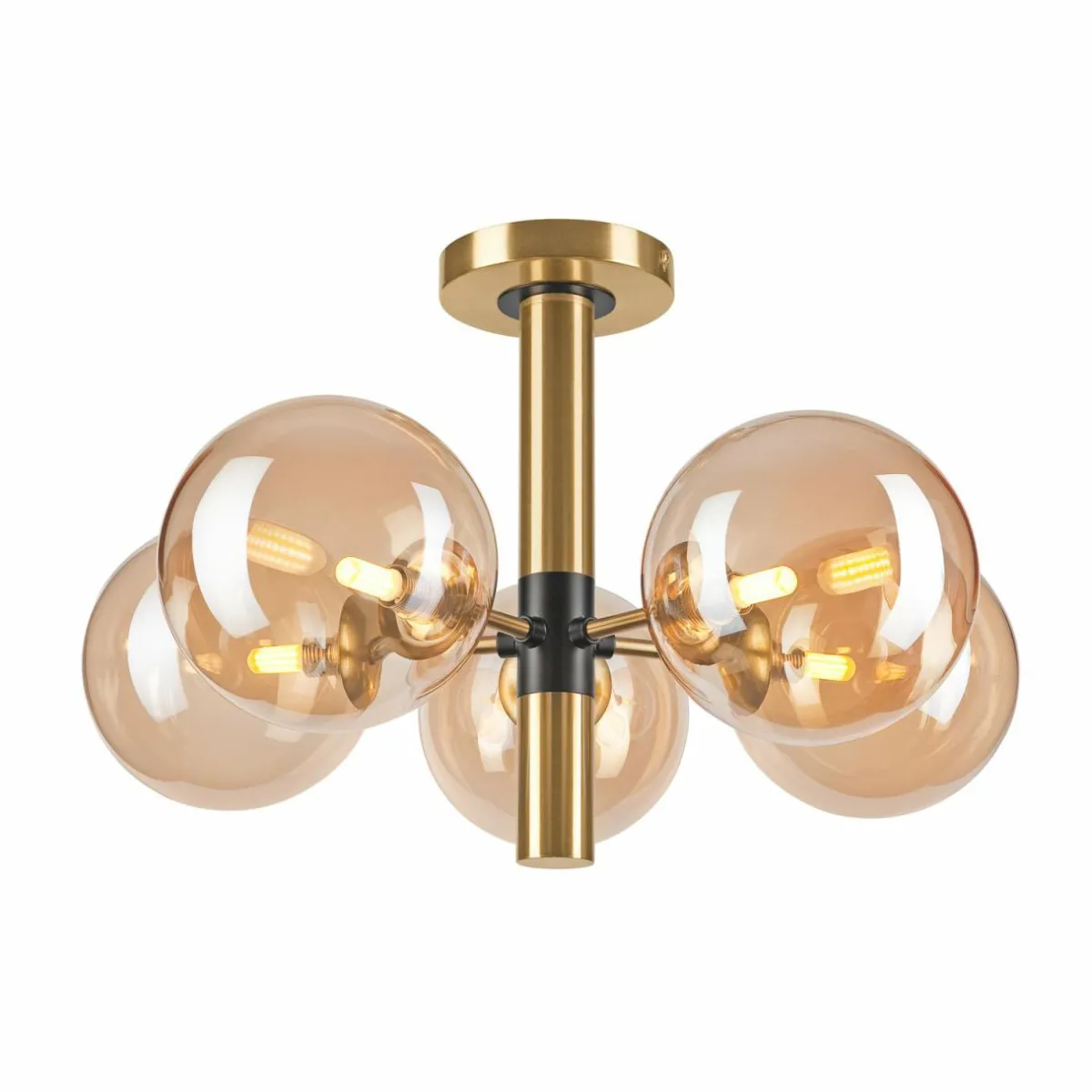 plafonnier_natalia___lampes_verre_or_1-1.webp Best Sale Lamkur Lighting Plafonnier Natalia, à 5 lampes, verre, or