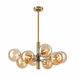 Cheap Lamkur Lighting Plafonnier Natalia, à 8 lampes, verre, or