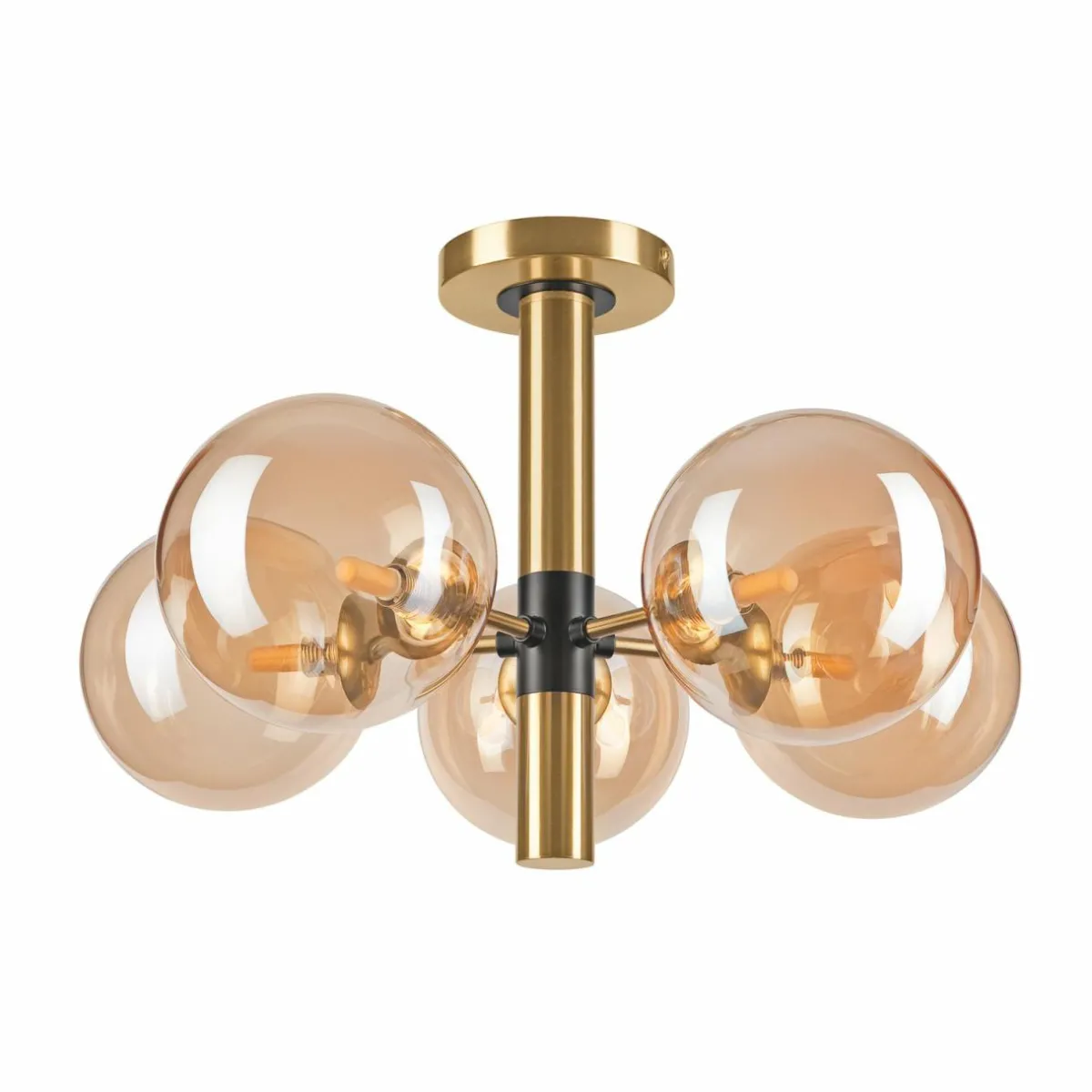 plafonnier_natalia___lampes_verre_or_2-1.webp Best Sale Lamkur Lighting Plafonnier Natalia, à 5 lampes, verre, or
