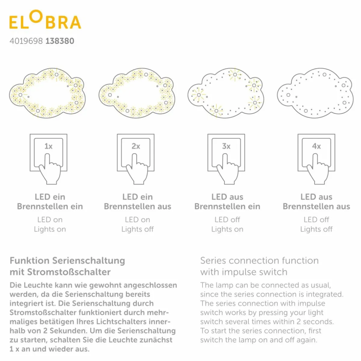 plafonnier_nuage_escape_orange_0.webp Shop Elobra Plafonnier nuage Escape, orange