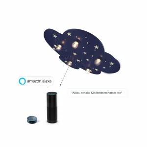 Store Niermann Standby Plafonnier Nuage XXL avec module Alexa, à 5 lampes